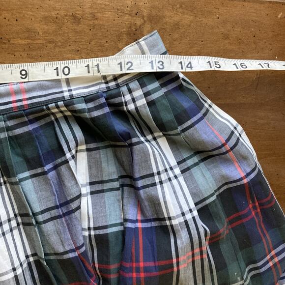 Vtg Ralph Lauren Tartan Plaid Skirt Sz 10 White Blue Label 90s Academia Preppy - Picture 8 of 10